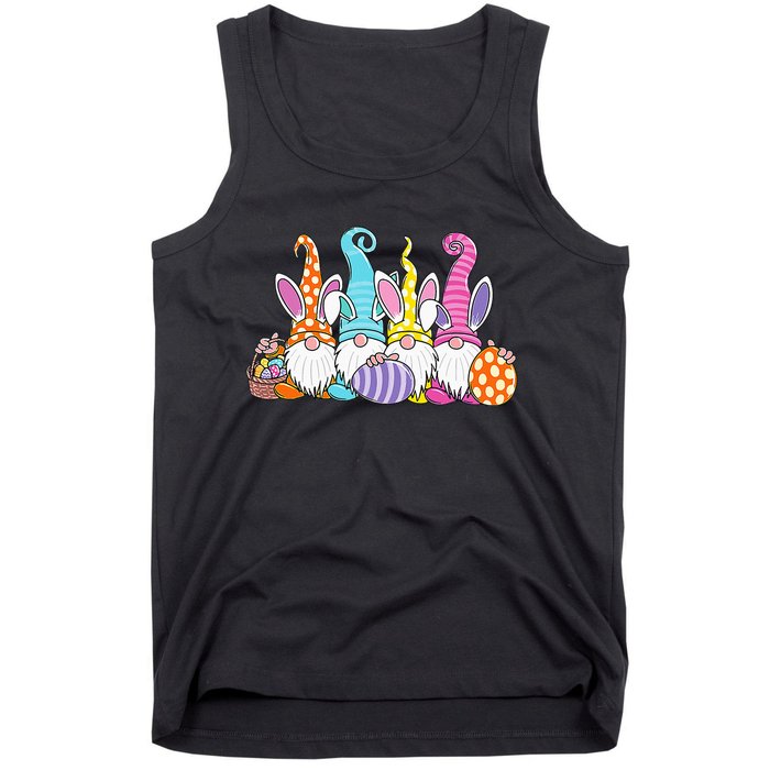 Easter Bunny Spring Gnome Easter Egg Hunting And Basket Tank Top