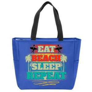 Eat Beach Sleep Repeat Retro Summer Fun Meaningful Gift Zip Tote Bag