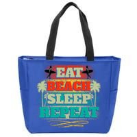 Eat Beach Sleep Repeat Retro Summer Fun Meaningful Gift Zip Tote Bag