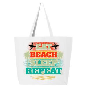 Eat Beach Sleep Repeat Retro Summer Fun Meaningful Gift 25L Jumbo Tote