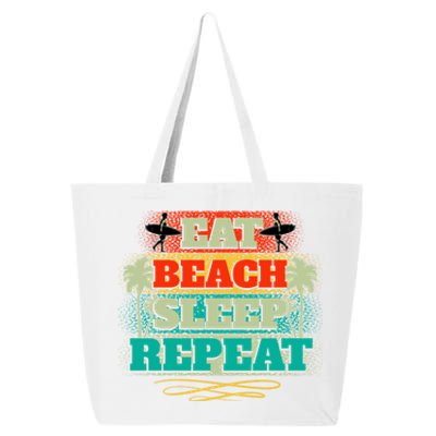 Eat Beach Sleep Repeat Retro Summer Fun Meaningful Gift 25L Jumbo Tote