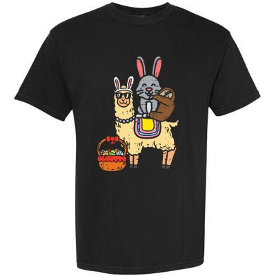 Easter Bunny Sloth On Llama Eggs Cute Alpaca Garment-Dyed Heavyweight T-Shirt