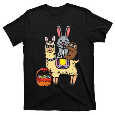 Easter Bunny Sloth On Llama Eggs Cute Alpaca T-Shirt