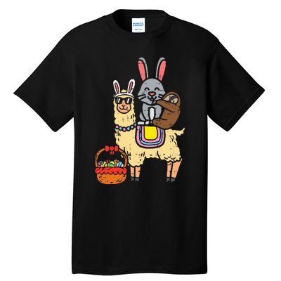 Easter Bunny Sloth On Llama Eggs Cute Alpaca Tall T-Shirt