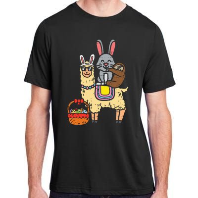 Easter Bunny Sloth On Llama Eggs Cute Alpaca Adult ChromaSoft Performance T-Shirt