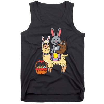 Easter Bunny Sloth On Llama Eggs Cute Alpaca Tank Top