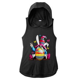 Easter Bunny Spring Gnome Easter Egg Hunting And Basket Ladies PosiCharge Tri-Blend Wicking Draft Hoodie Tank