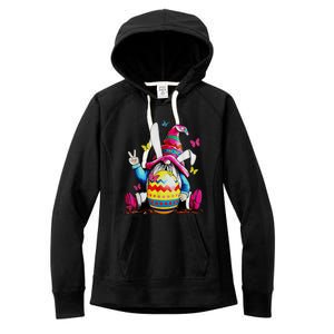 Easter Bunny Spring Gnome Easter Egg Hunting And Basket Women's Fleece Hoodie