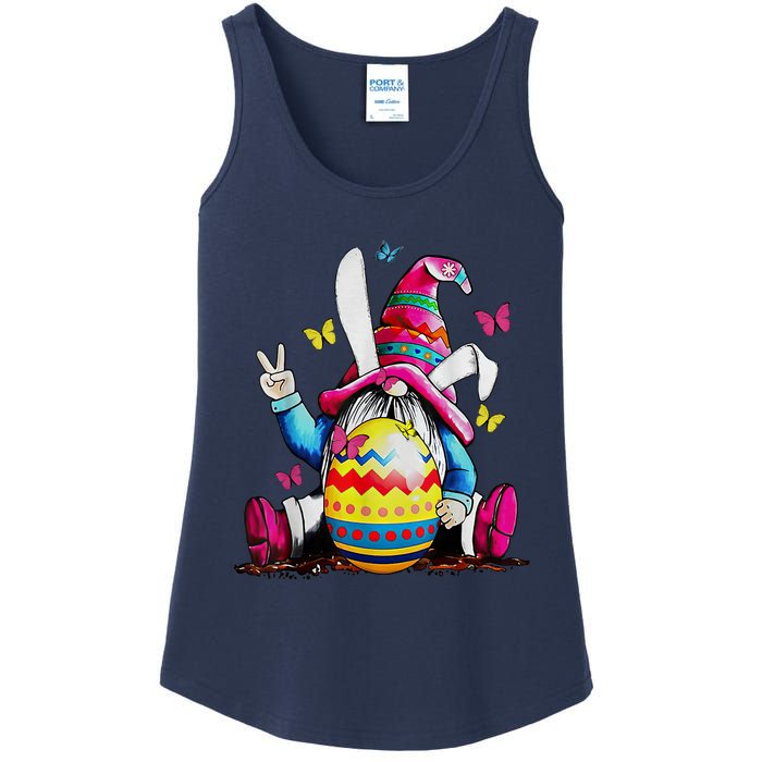 Easter Bunny Spring Gnome Easter Egg Hunting And Basket Ladies Essential Tank