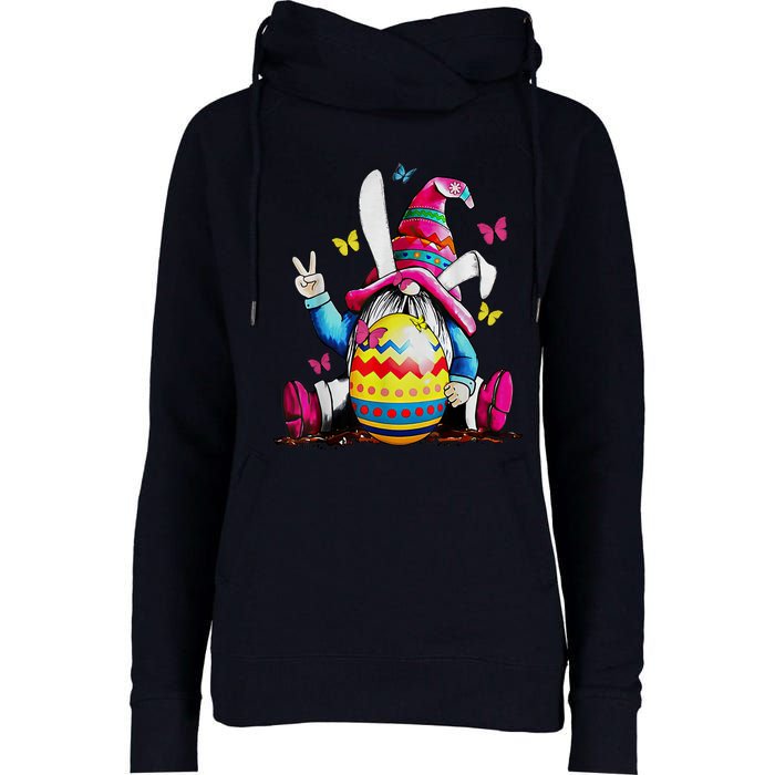 Easter Bunny Spring Gnome Easter Egg Hunting And Basket Womens Funnel Neck Pullover Hood