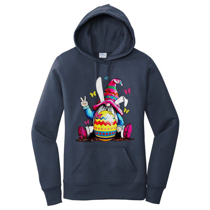 Easter Bunny Spring Gnome Easter Egg Hunting And Basket Women's Pullover Hoodie