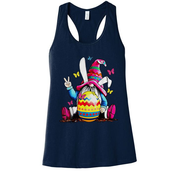 Easter Bunny Spring Gnome Easter Egg Hunting And Basket Women's Racerback Tank