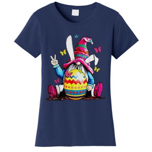 Easter Bunny Spring Gnome Easter Egg Hunting And Basket Women's T-Shirt