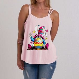 Easter Bunny Spring Gnome Easter Egg Hunting And Basket Women's Strappy Tank