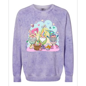 Easter Bunny Spring Gnome Egg Hunt Cute Basket Colorblast Crewneck Sweatshirt