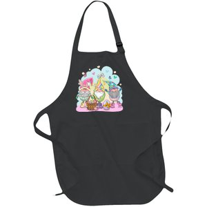 Easter Bunny Spring Gnome Egg Hunt Cute Basket Full-Length Apron With Pockets