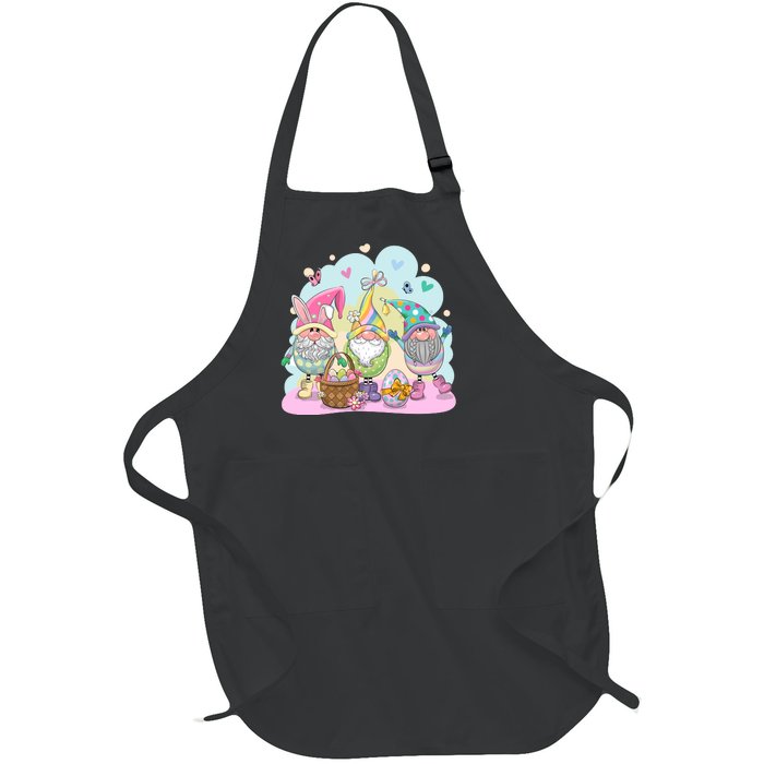 Easter Bunny Spring Gnome Egg Hunt Cute Basket Full-Length Apron With Pockets