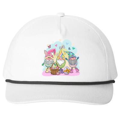 Easter Bunny Spring Gnome Egg Hunt Cute Basket Snapback Five-Panel Rope Hat