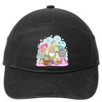 Easter Bunny Spring Gnome Egg Hunt Cute Basket 7-Panel Snapback Hat