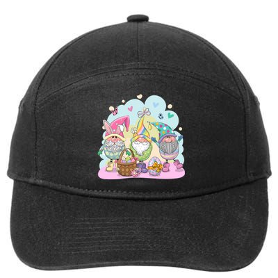 Easter Bunny Spring Gnome Egg Hunt Cute Basket 7-Panel Snapback Hat