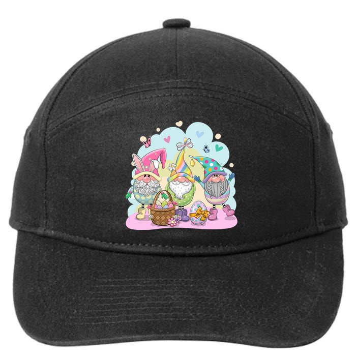 Easter Bunny Spring Gnome Egg Hunt Cute Basket 7-Panel Snapback Hat