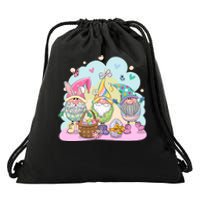 Easter Bunny Spring Gnome Egg Hunt Cute Basket Drawstring Bag