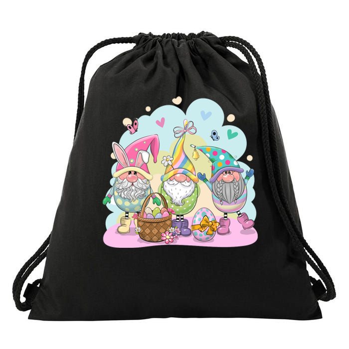 Easter Bunny Spring Gnome Egg Hunt Cute Basket Drawstring Bag