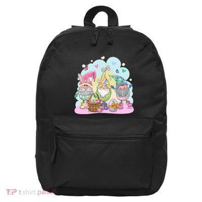Easter Bunny Spring Gnome Egg Hunt Cute Basket 16 in Basic Backpack