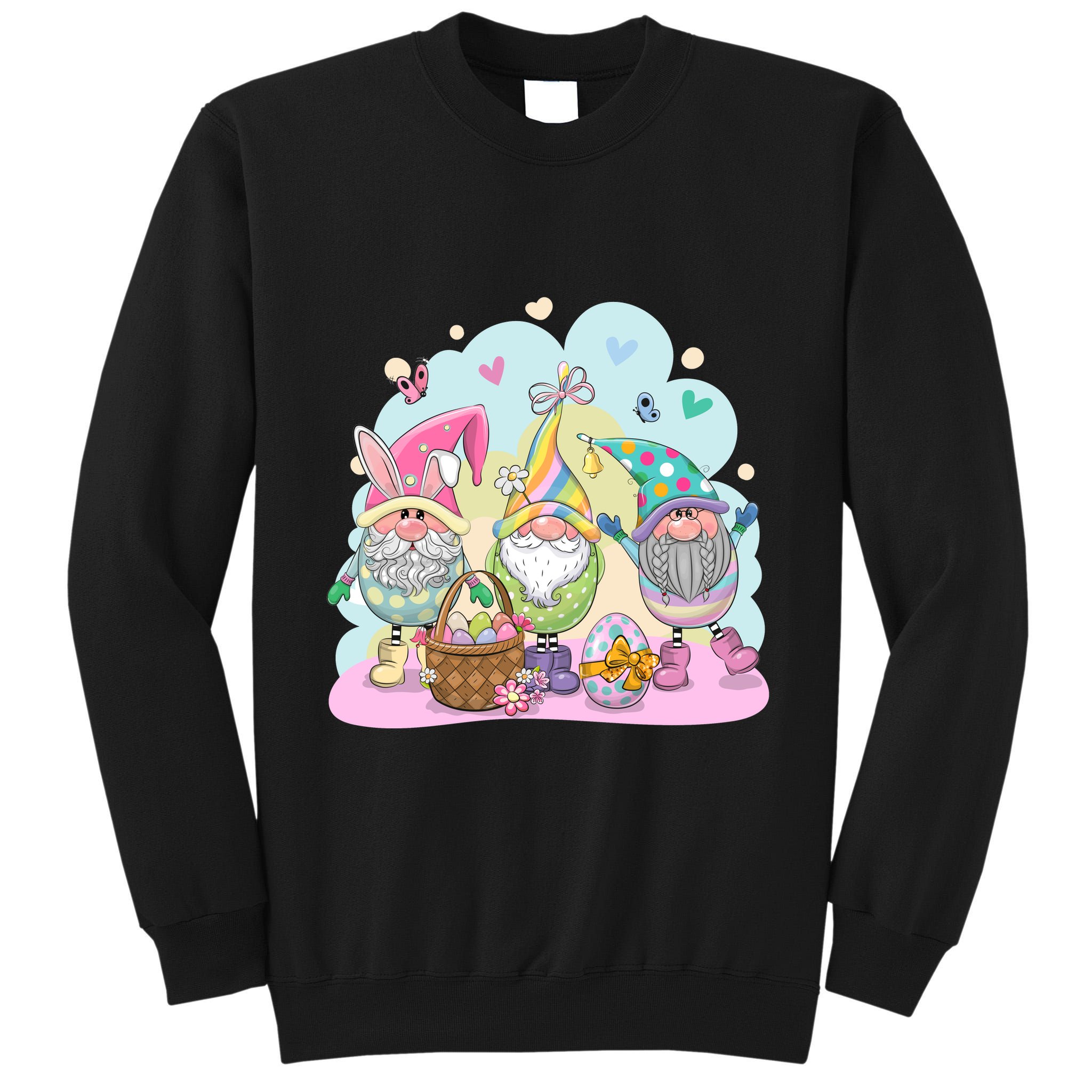 Easter Bunny Spring Gnome Egg Hunt Cute Basket Tall Sweatshirt
