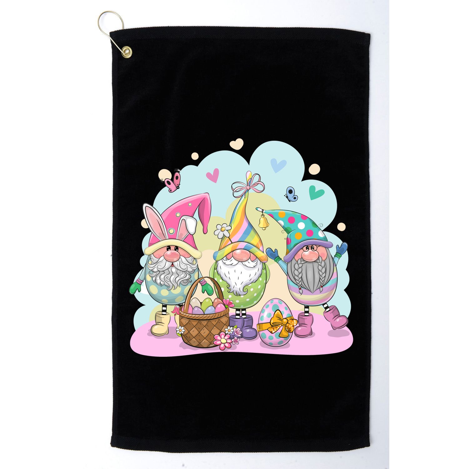 Easter Bunny Spring Gnome Egg Hunt Cute Basket Golf Towel