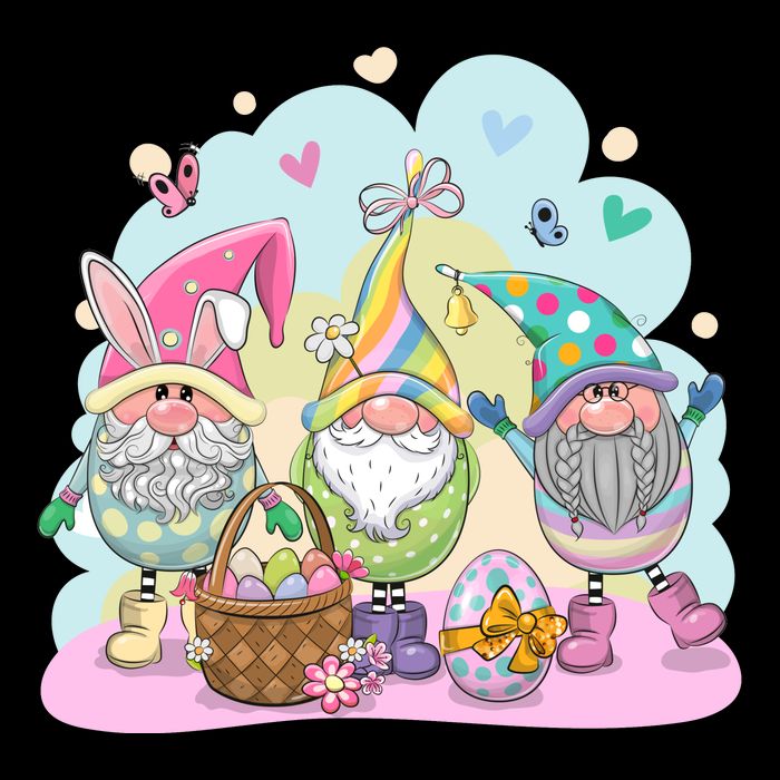 Easter Bunny Spring Gnome Egg Hunt Cute Basket Kids T-Shirt