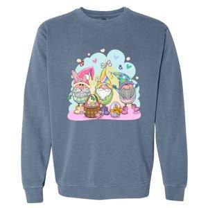 Easter Bunny Spring Gnome Egg Hunt Cute Basket Garment-Dyed Sweatshirt