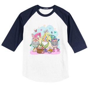 Easter Bunny Spring Gnome Egg Hunt Cute Basket Baseball Sleeve Shirt