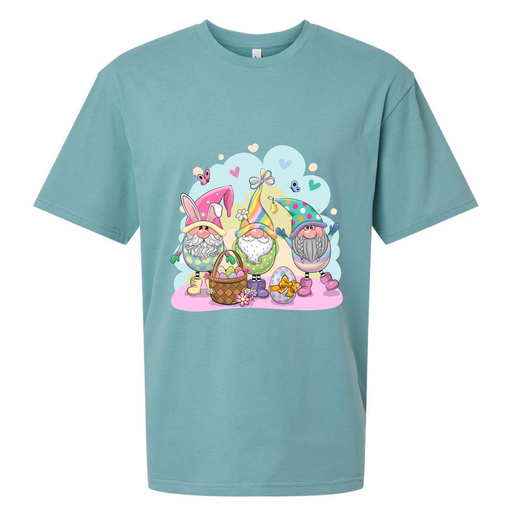 Easter Bunny Spring Gnome Egg Hunt Cute Basket Sueded Cloud Jersey T-Shirt