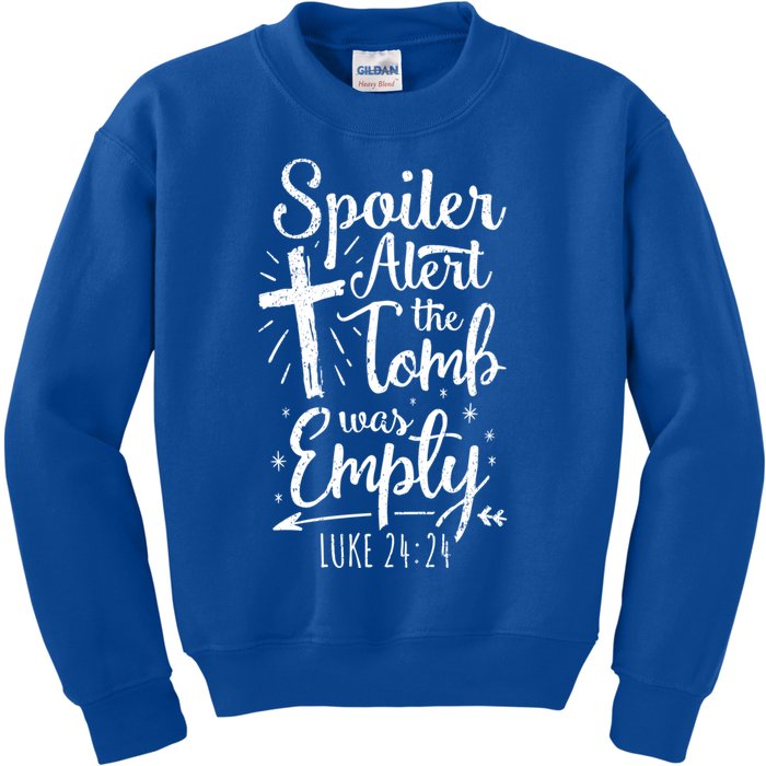 Easter Basket Stuffers Spoiler Alert Tomb Was Empty Gift Kids Sweatshirt