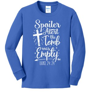 Easter Basket Stuffers Spoiler Alert Tomb Was Empty Gift Kids Long Sleeve Shirt