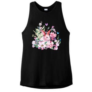 Easter Bunny Spring Flower Ladies PosiCharge Tri-Blend Wicking Tank