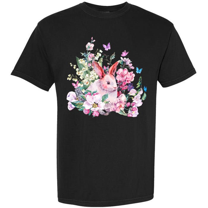 Easter Bunny Spring Flower Garment-Dyed Heavyweight T-Shirt