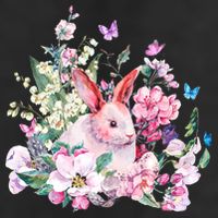 Easter Bunny Spring Flower Garment-Dyed Heavyweight T-Shirt