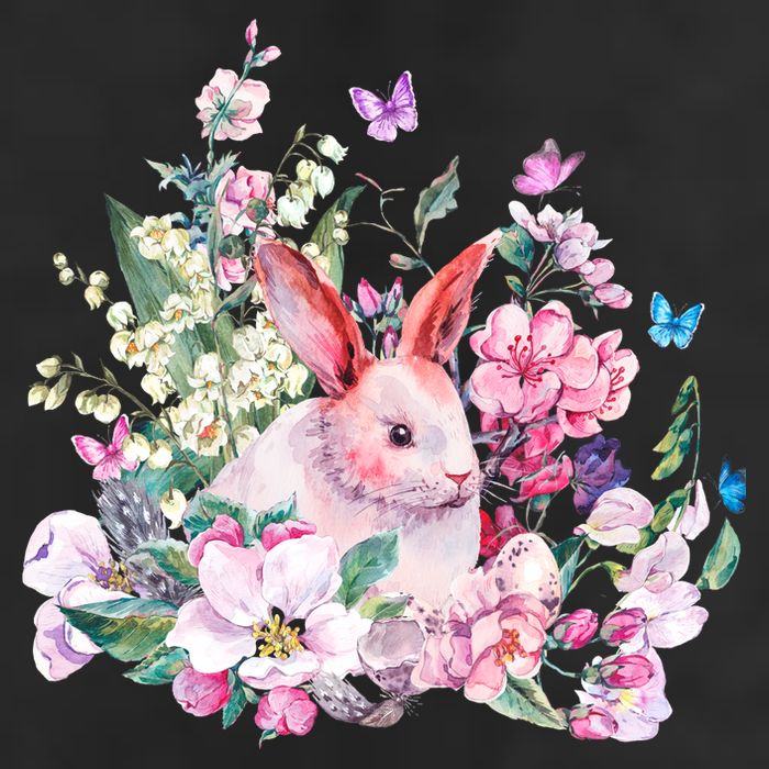 Easter Bunny Spring Flower Garment-Dyed Heavyweight T-Shirt