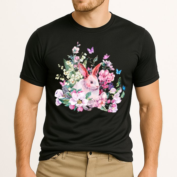 Easter Bunny Spring Flower Cooling Performance Crew T-Shirt