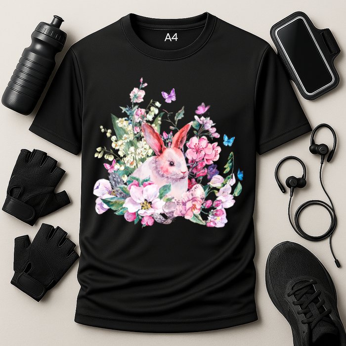 Easter Bunny Spring Flower Cooling Performance Crew T-Shirt