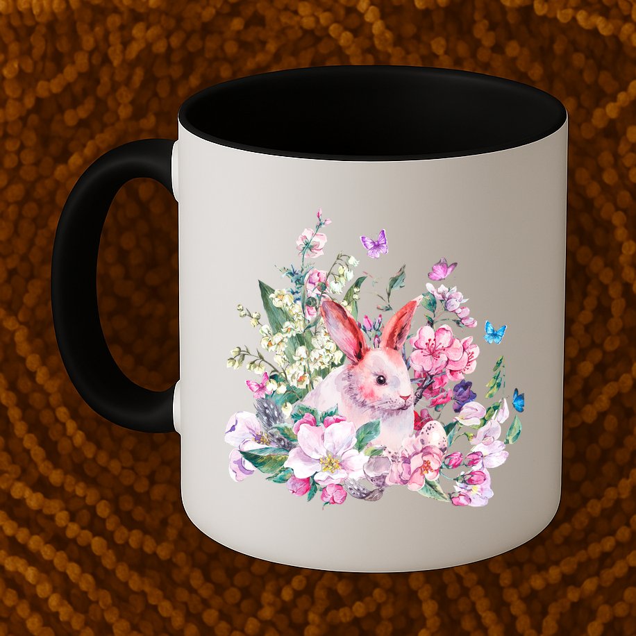 Easter Bunny Spring Flower Mug