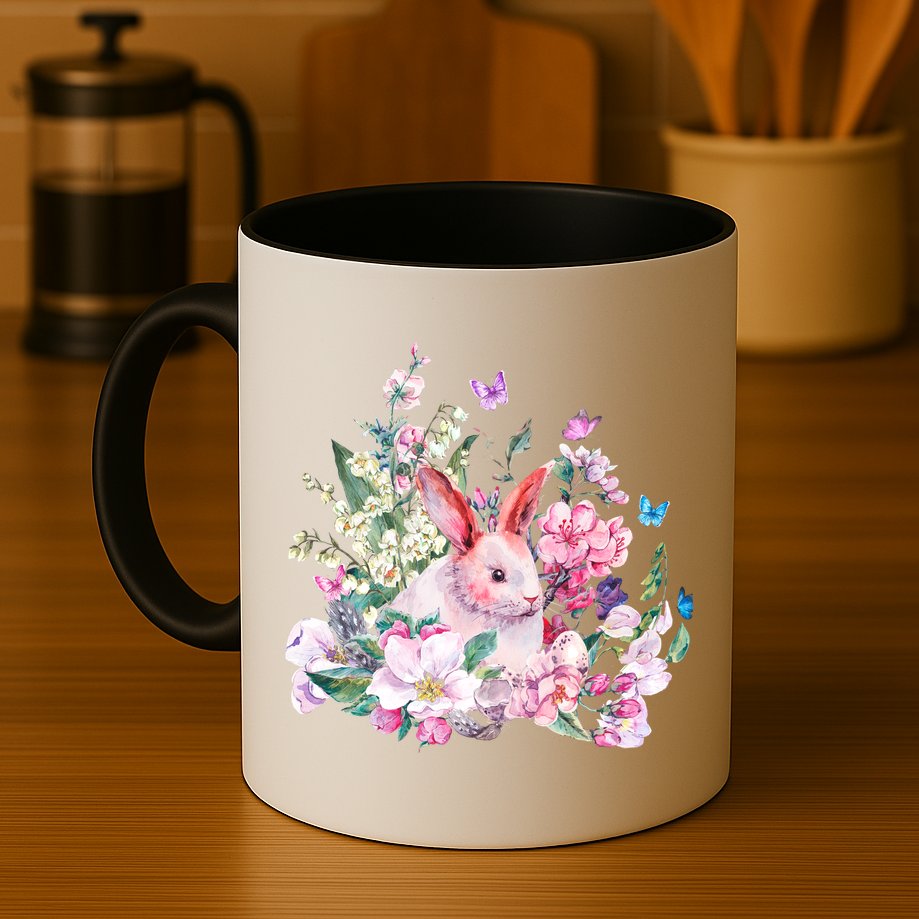 Easter Bunny Spring Flower Mug