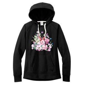 Easter Bunny Spring Flower Women's Fleece Hoodie