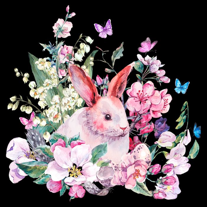 Easter Bunny Spring Flower Polo