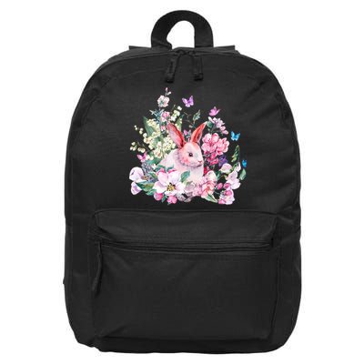 Easter Bunny Spring Flower 16 in Basic Backpack
