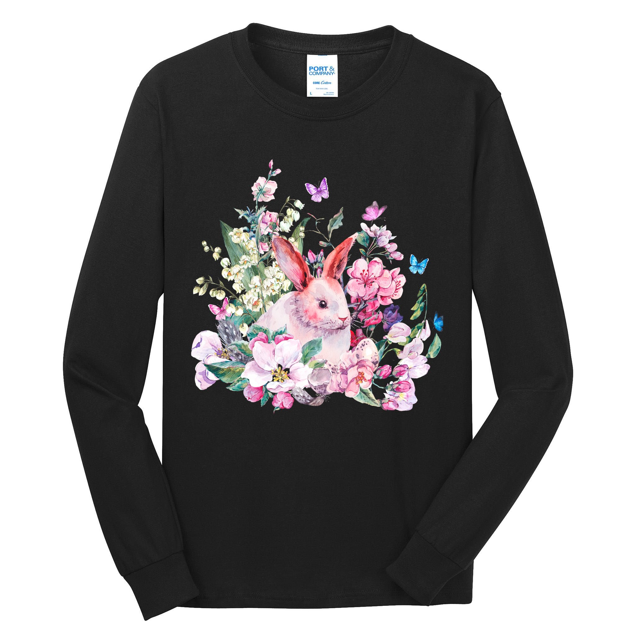 Easter Bunny Spring Flower Tall Long Sleeve T-Shirt