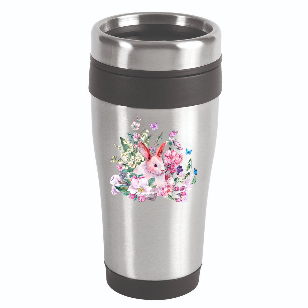 Easter Bunny Spring Flower 16oz Travel Tumbler