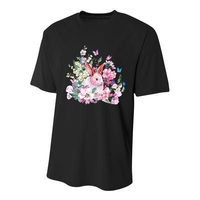 Easter Bunny Spring Flower Youth Performance Sprint T-Shirt